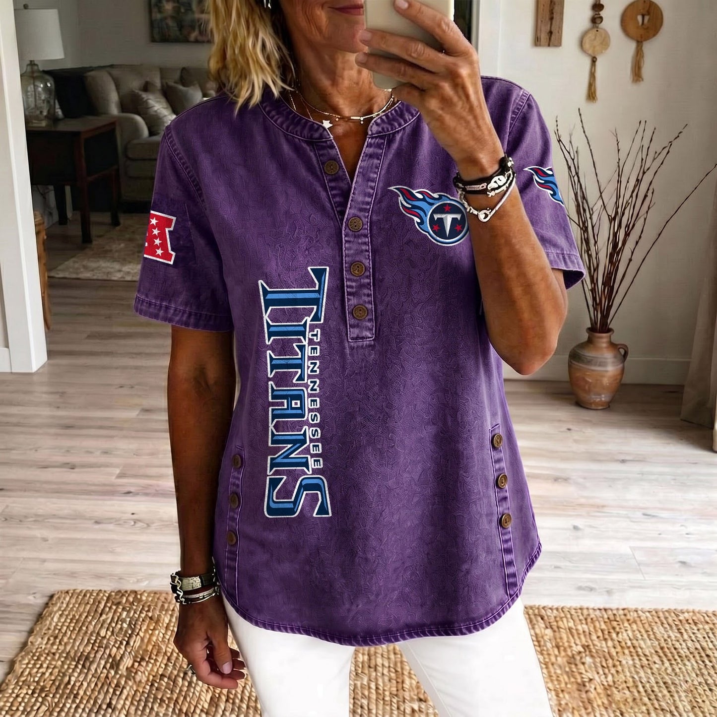 TEN x NFL Women’???s Denim Casual Tops DATND LBN 190526
