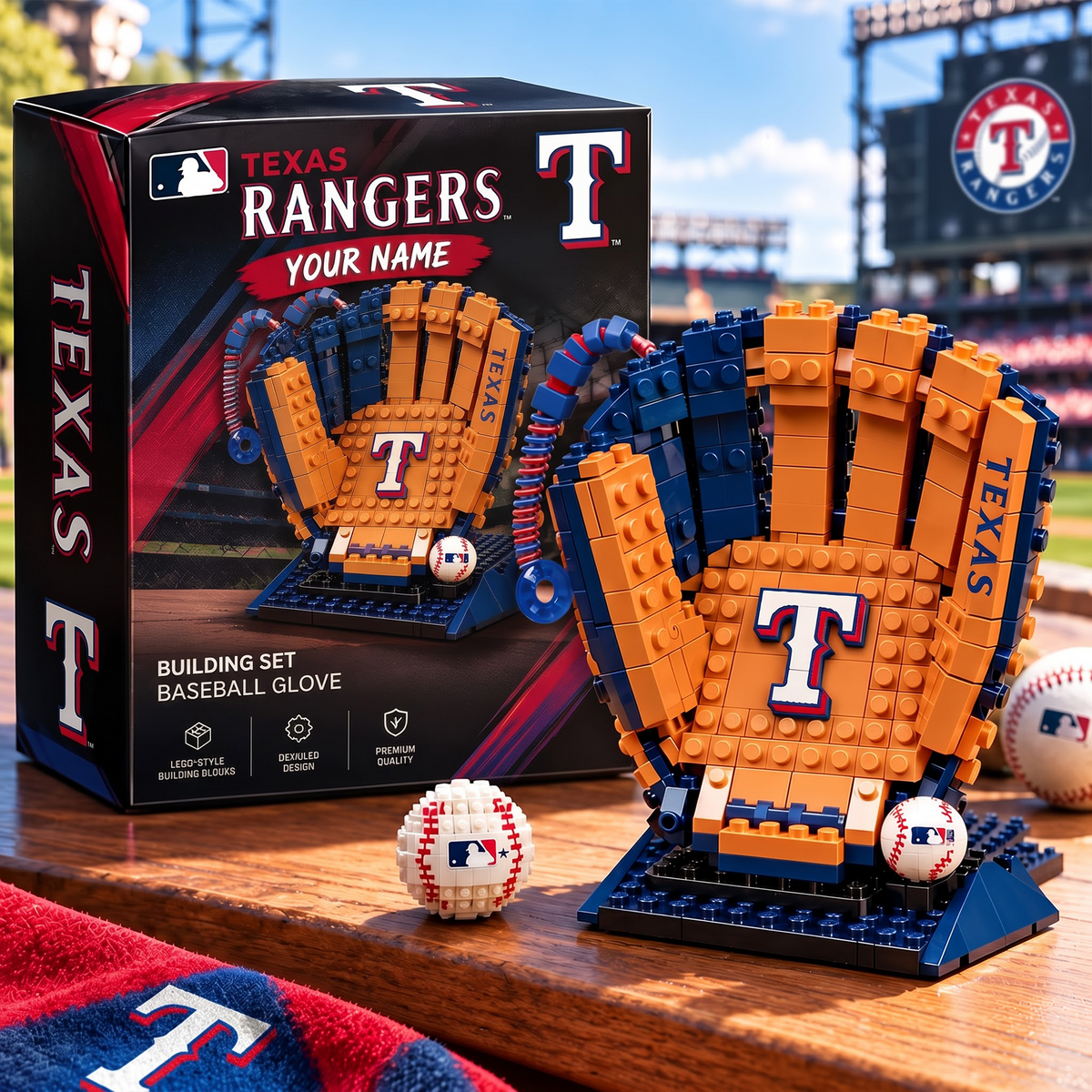 TEX X MLB Teams Baseball Glove Building Block Set