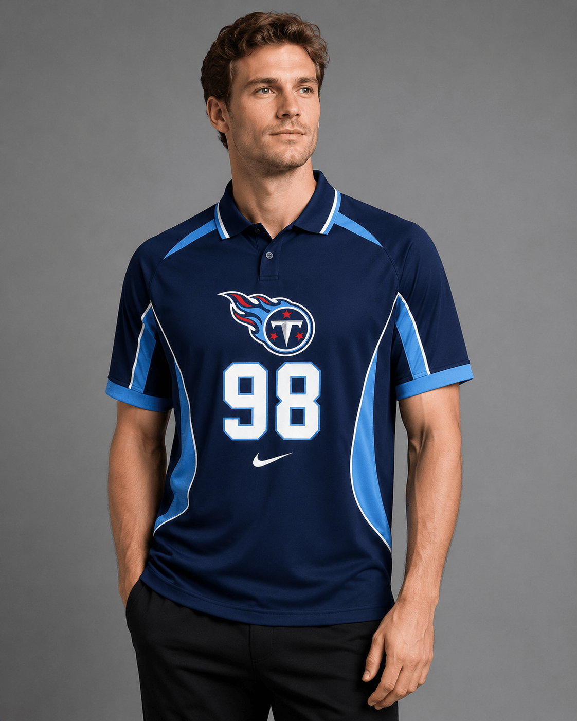 TT Premium NFL Custom Number Sports Style Polo Shirt
