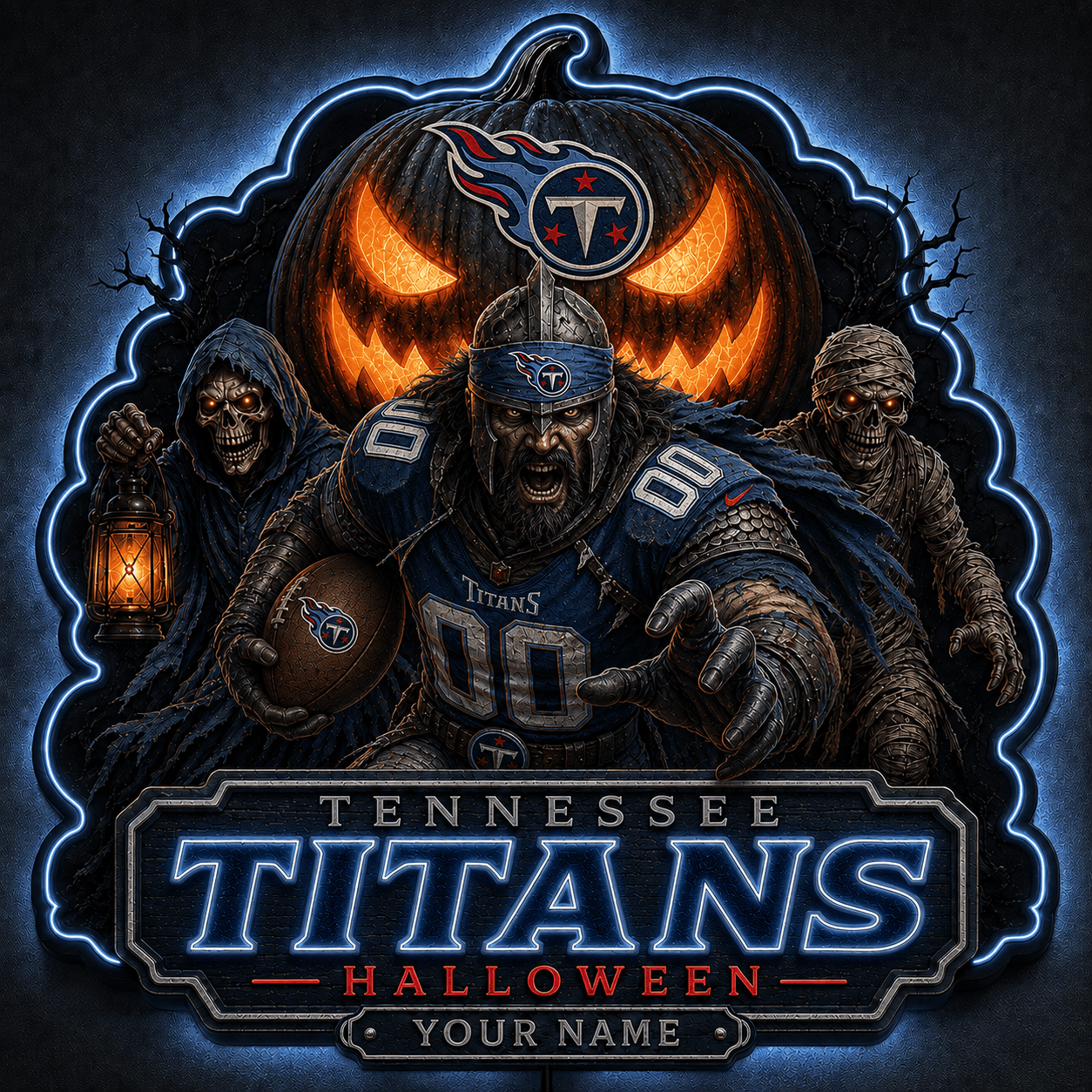 TT x NFL Halloween Personalized Acrylic Wall Led Sign Colorful Colors Gifts For Fan
