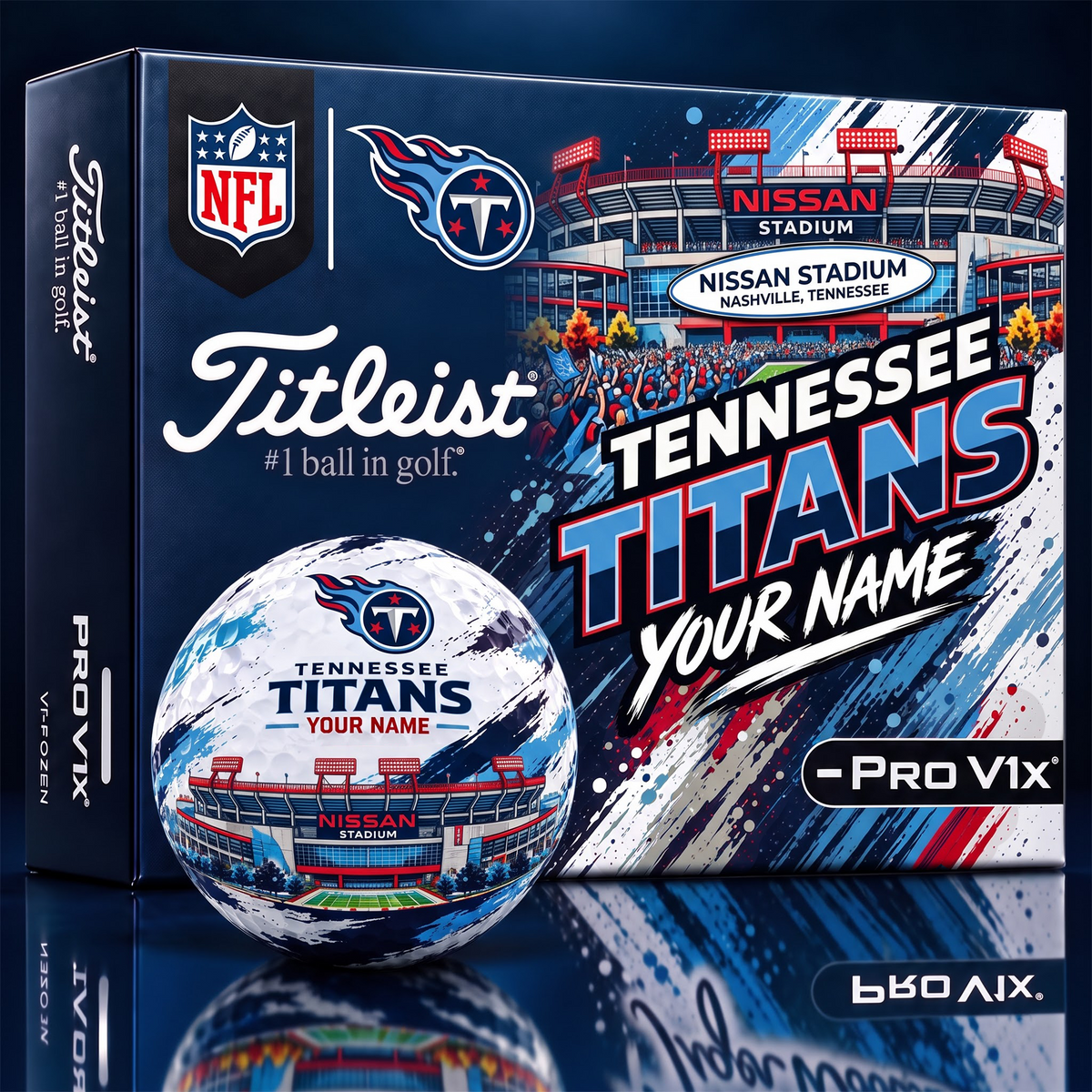 TT x Personalized NFL Team Home Stadium Edition Golf Balls Set