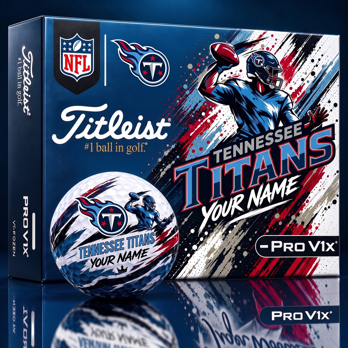TT x Personalized NFL Titleist Pro V1x NFL Golf Balls
