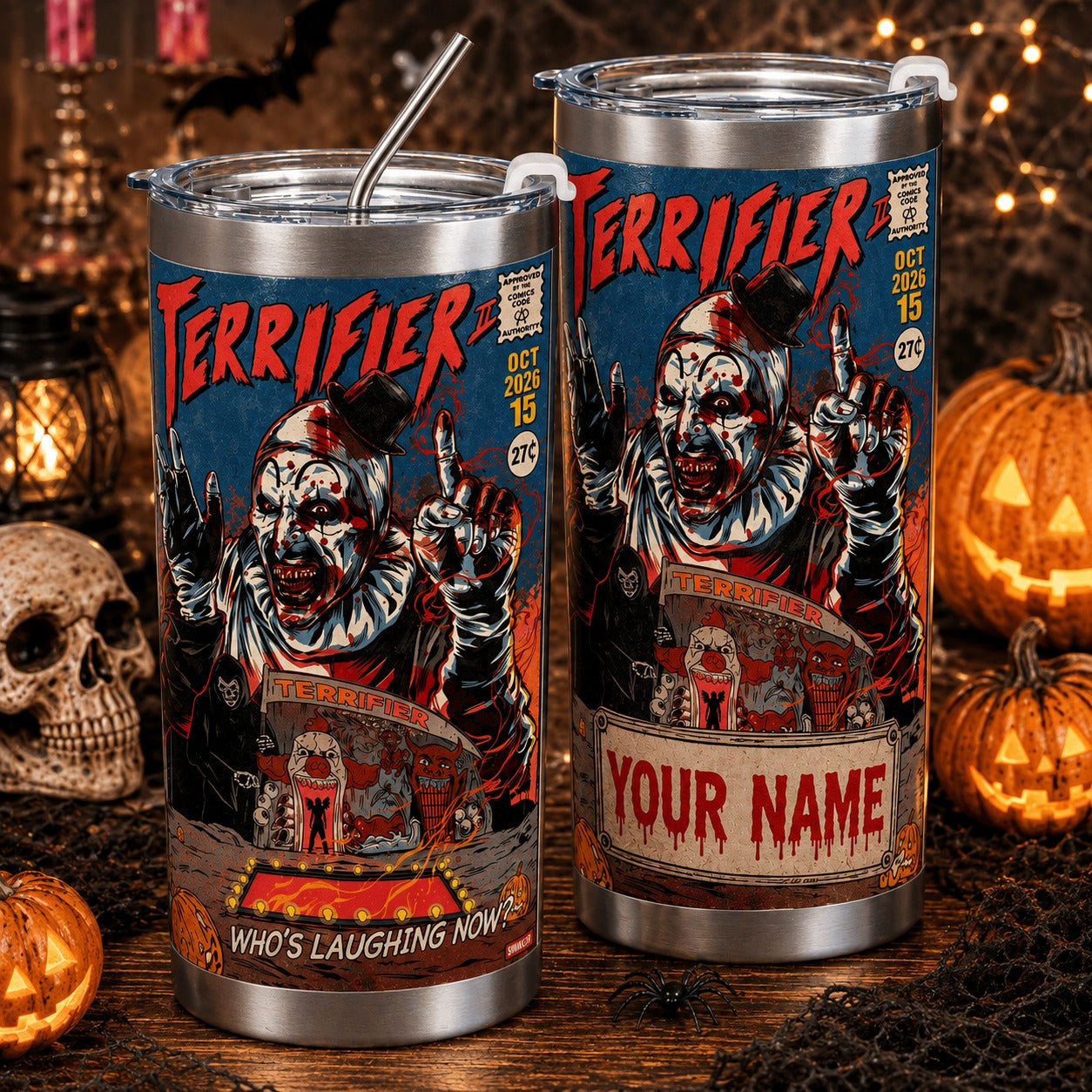 Terrifier Halloween Premium Tumbler 20oz Personalized Gift For Fan Men Women - Limited Edition