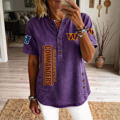 WAS x NFL Women’???s Denim Casual Tops DATND LBN 190526