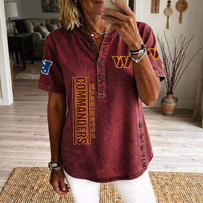 WAS x NFL Women’???s Denim Casual Tops DATND LBN 190526