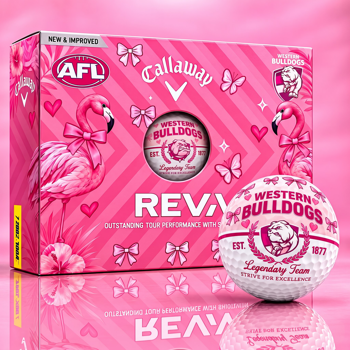 WB X Custom AFL Pink Coquette Ladies Golf Balls