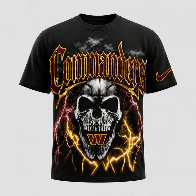 WC Premium NFL Premium Skull Lightning Graphic T-Shirt