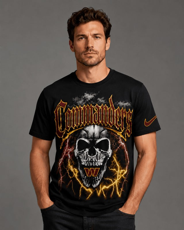 WC Premium NFL Premium Skull Lightning Graphic T-Shirt