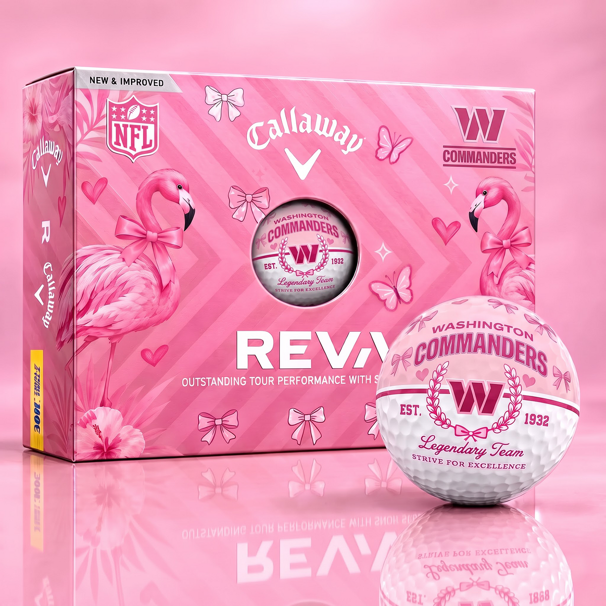 WC x Custom NFL Pink Coquette Ladies Golf Balls
