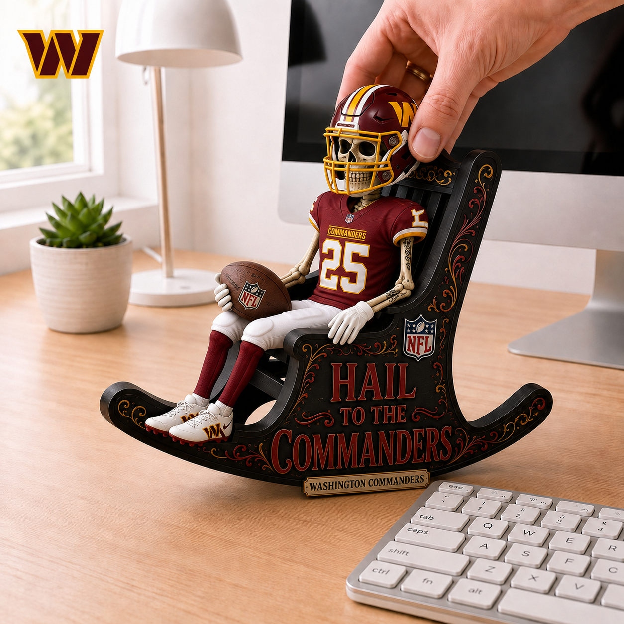 WC x NFL Skeleton Rocking Chair Custom Shape 3 Layers