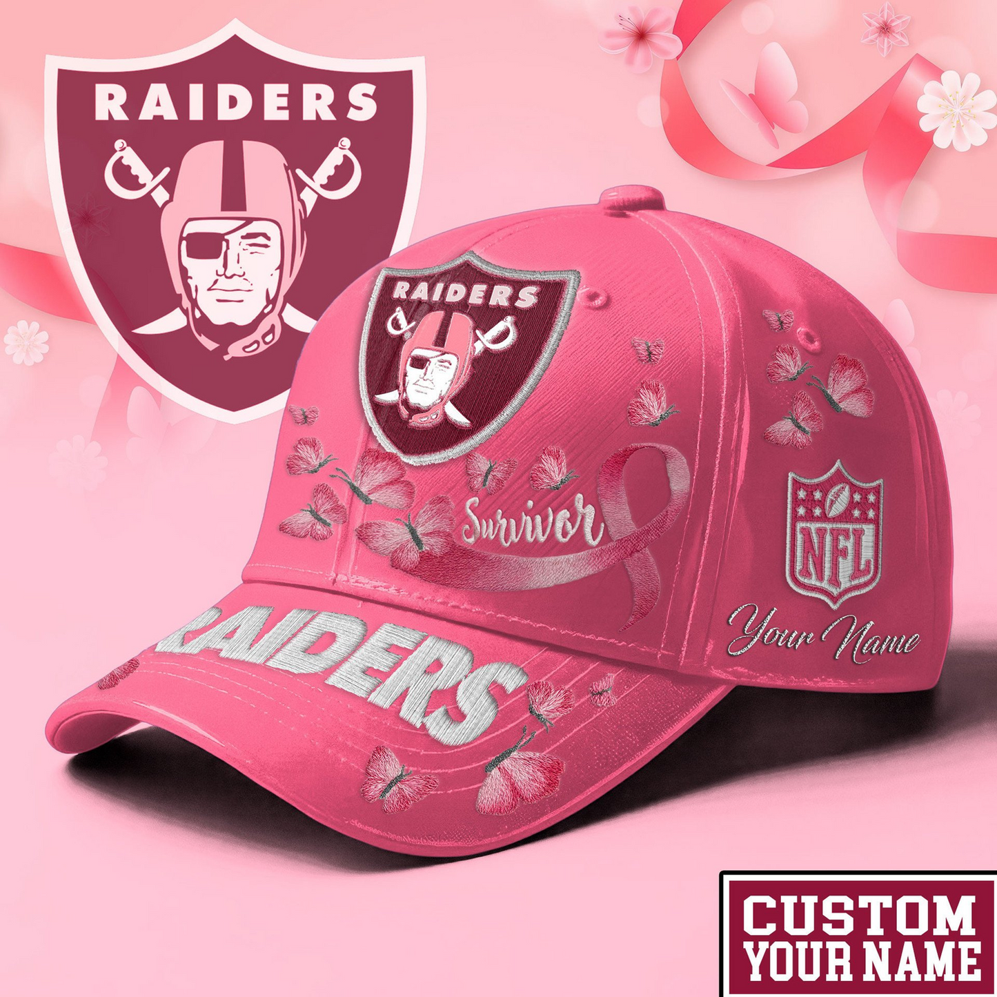 PREMIUM NFL X LVR  EXCLUSIVE  BREAST CANCER SURVIOR CAP