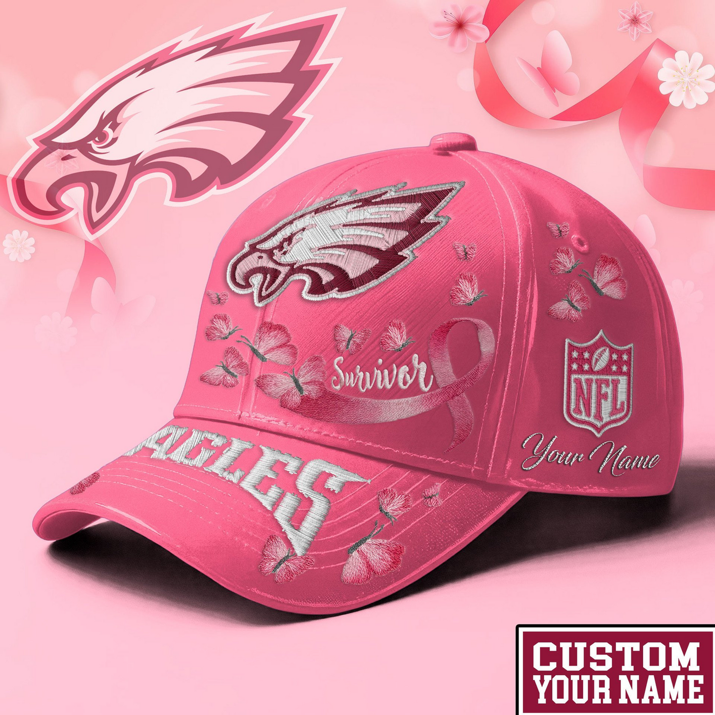PREMIUM NFL X PHI EXCLUSIVE  BREAST CANCER SURVIOR CAP